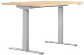 Schreibtisch ERGO DRIVE ED 470 elektrisch höhenverstellbar, Rechteck mit T-Fuß, Ahorn/weißaluminium, B: 120 cm, T: 80 cm, H: 69,2-114,7 cm - Bild 1