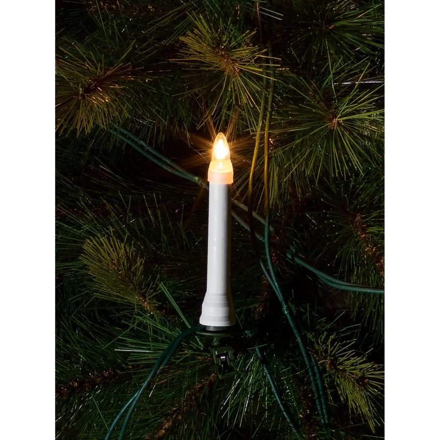 Konstsmide Weihnachtsbaum-Beleuchtung Kerzen für Außen, Netzbetrieben, 16 Leuchtmittel, Weiß/Klar - Bild 2