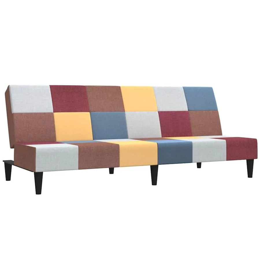 vidaXL Schlafsofa 2-Sitzer Click-Clack mit Stoffbezug und Massivholzrahmen in Multicolour - Bild 2