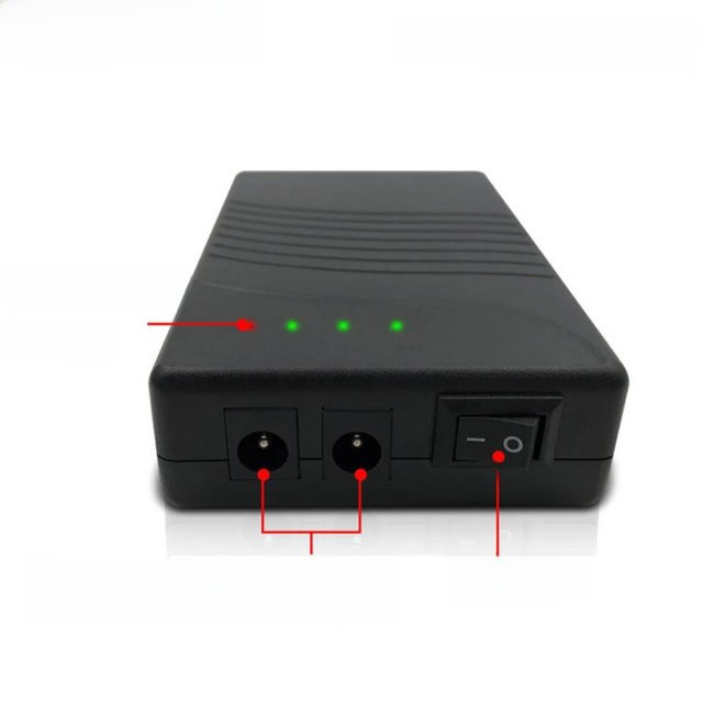 Lanzhd NOVO 2025 Lithium-Ionen-Akku 12V 3400mAh 3S1P mit Doppel-DC-Ausgang 12.6V, Kabel 5521 und Ladegerät, Schwarz - Bild 1