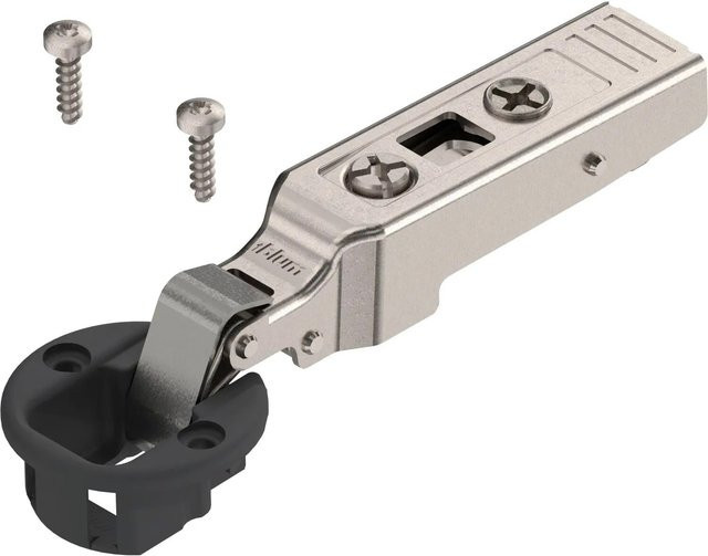 Blum Clip Top Glastürscharnier 94 Grad Gerade mit Feder und Schrauben in Nickeloptik - Bild 1