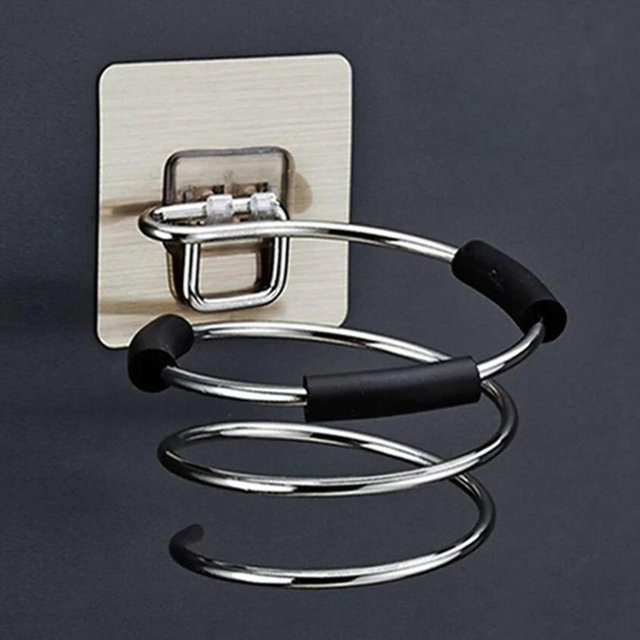SEEQS Haartrocknerhalter aus Edelstahl in Schwarz zur selbstklebenden Wandmontage ohne Bohren - Bild 1