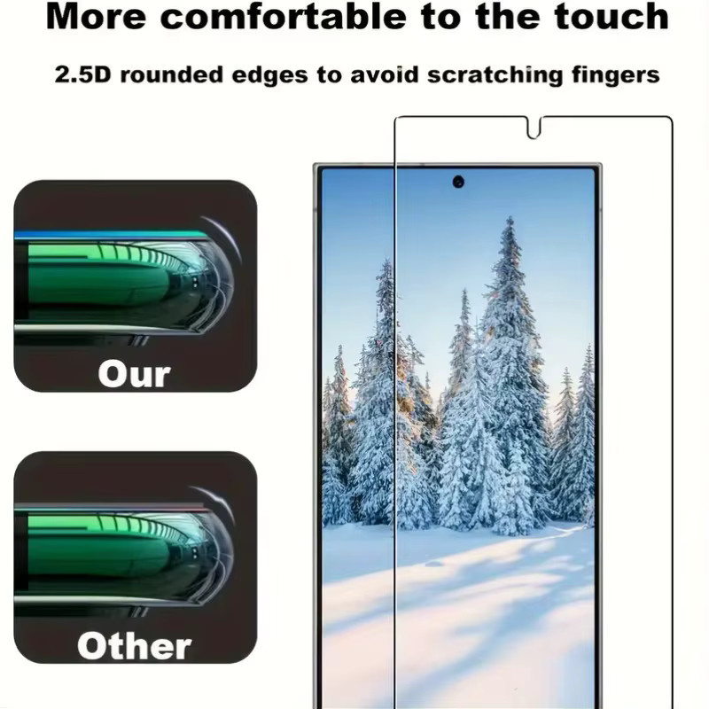 2er-Pack Full Cover Glas-Displayschutz für Samsung Galaxy S25 S24 Ultra FE A55 A54 A52 A36 A34 A26 A24 A16 A15 A06 A05 in Transparent - Bild 2