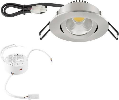 EVN PC20D613D2W LED-Einbauleuchte aus Edelstahl in Silber, 6W, rund, dimmbar - Bild 1