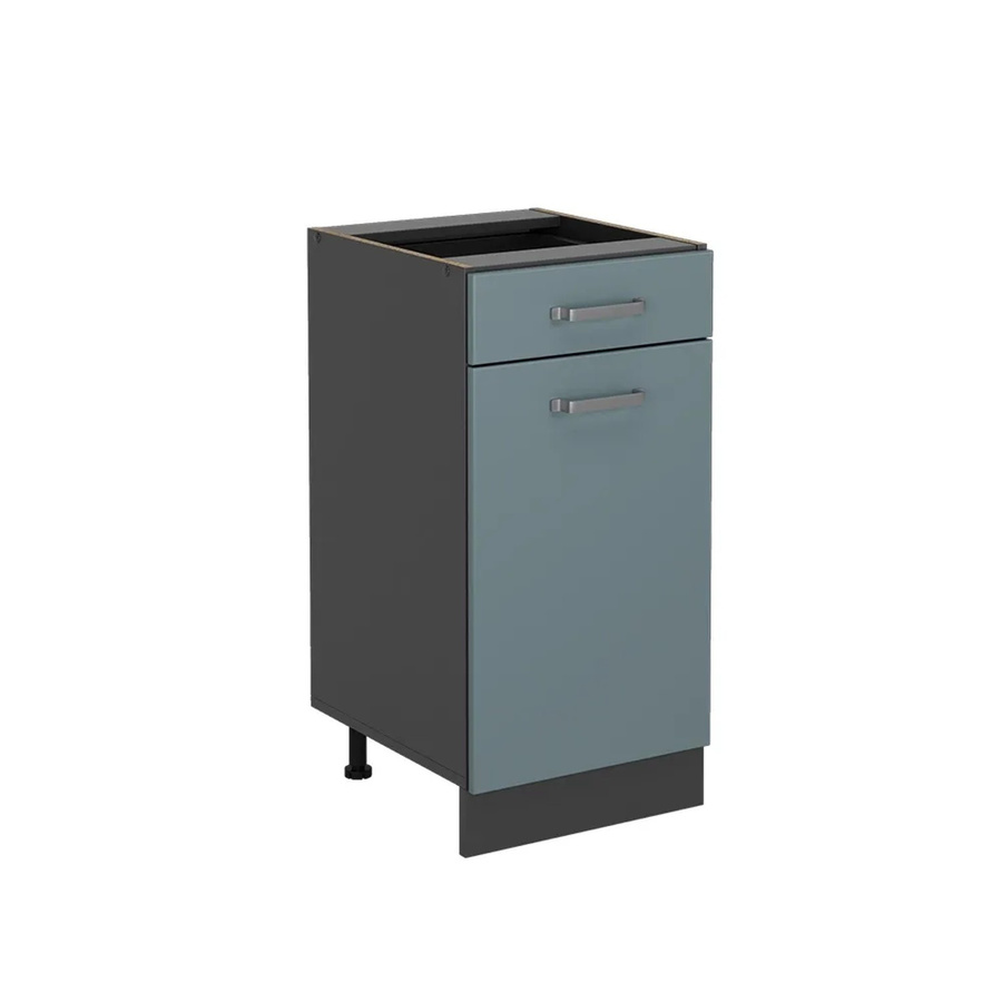 Vicco Küchenunterschrank R-Line Schubladenschrank in Blau-Grau mit Anthrazit Korpus Breite: 40 cm, Tiefe: 40 cm, Höhe: 81,6 cm - Bild 3