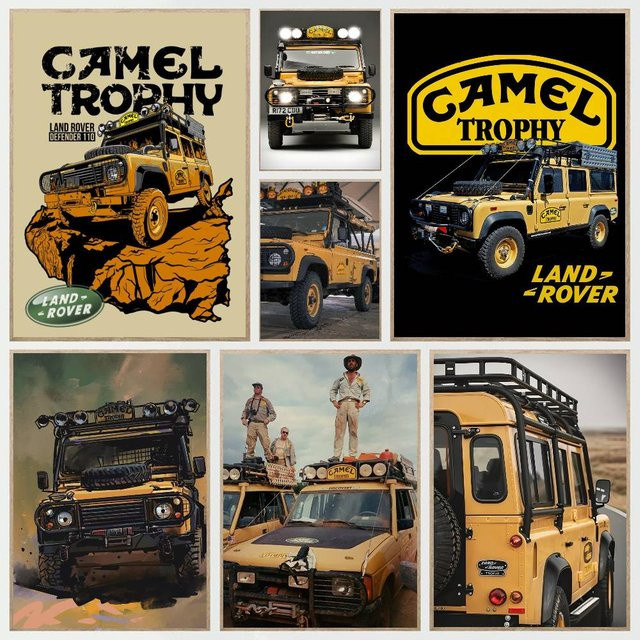 Camel Trophy D-Defender Wandaufkleber Retro Poster in Mehrfarbig für Wohnzimmer und Schlafzimmer - Bild 1