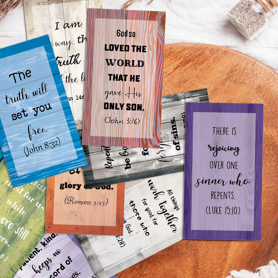 60 Stück inspirierende Bibelvers-Schriftkarten in Mehrfarbig, christliche Geschenkkarten aus Papier für Taufe, Bibelstudie und als Lesezeichen - Bild 3