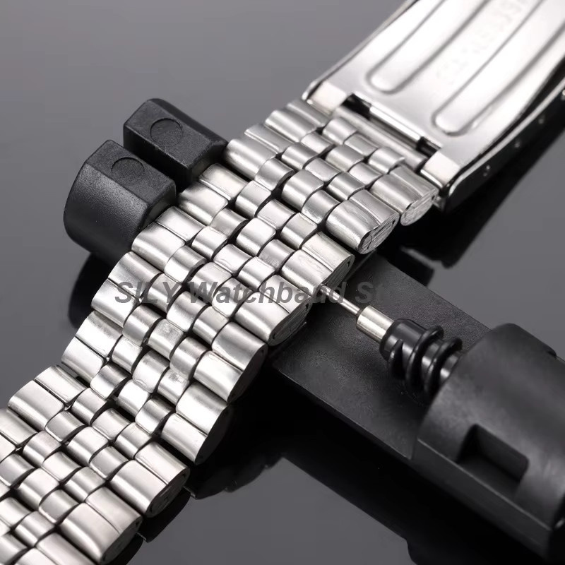 Uhrenarmband Edelstahl, Silber, 18mm 20mm, Faltschließe, Unisex - Bild 2