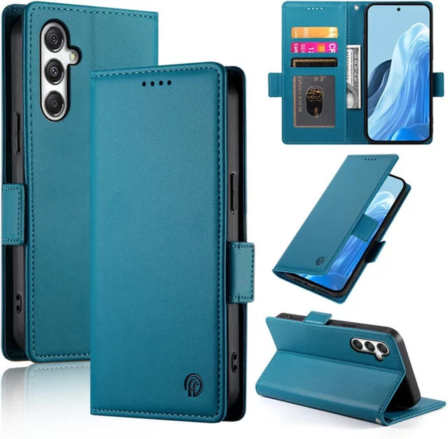 Luxus Flip Ledertasche Wallet Cover für Samsung Galaxy A-Serie in Rot - Bild 1