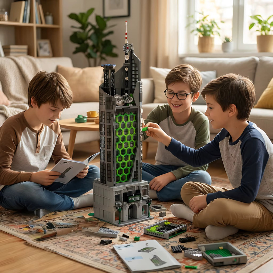 Spider-Films Oscorp Helden-Turm Bausteine, mit Licht, 6375 Teile - Bild 4