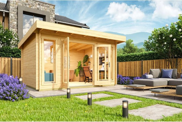 Lasita Maja Gartenhaus Dorset naturbelassen braun B/H/T: 430 x 239,4 x 370 cm - Bild 1