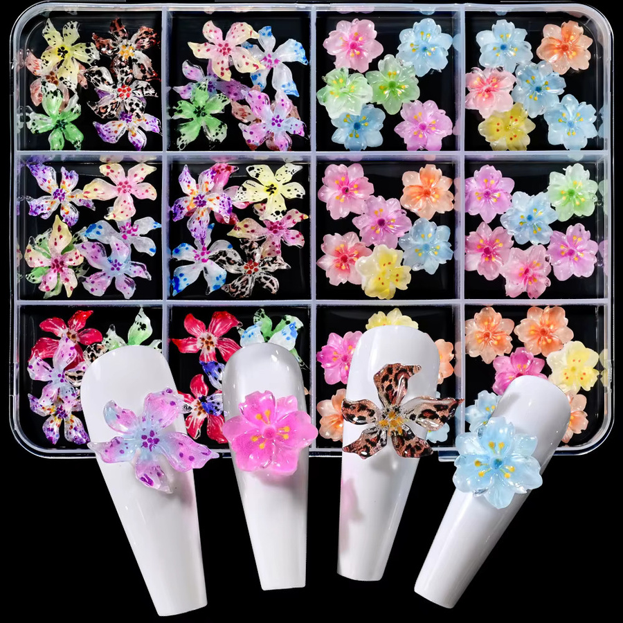 HotPress Nail Art Charms, 3D Mixed Lily & Sakura, Glänzend - Bild 3