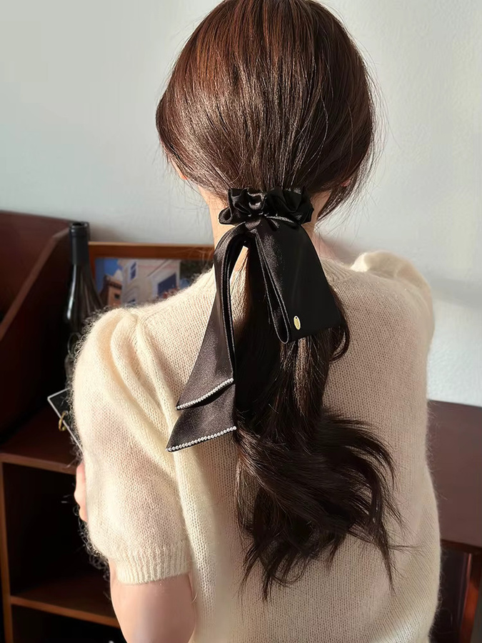 JIAONUOER Scrunchie, Satin, Schwarz, Damen - Bild 1