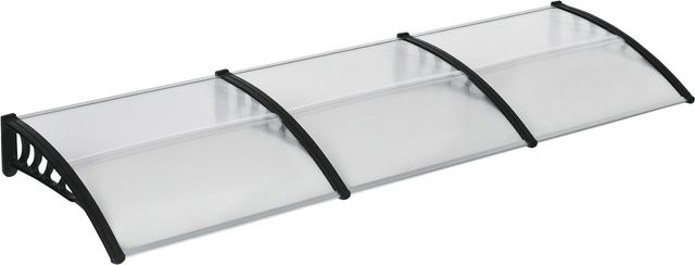 Outsunny Moderne Überdachung aus Aluminium und Polycarbonat für Balkon, Fenster und Türen, Schwarz und Transparent, B/T/H: 303 x 96 x 27 cm - Bild 1