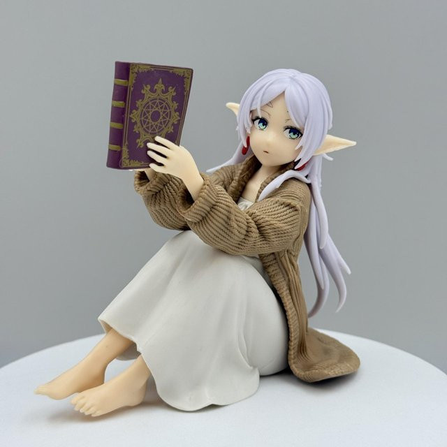 Yiran toy 1 Anime Figur Mädchen liest ein Buch, Action Modell Figur, grau, ab 14 Jahren - Bild 1