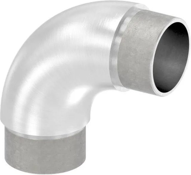 FeNau Rohrbogen aus V2A Edelstahl in Silber für Rohr Ø 40 x 2 mm, 90 Grad Steckfitting - Bild 1