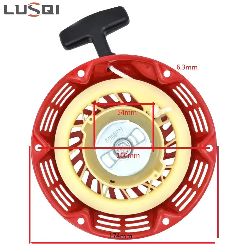 LUSQI Rückstoßstarter-Set in Rot für Honda GX120-GX200 168F 170F 163CC 196CC Motoren und Rasenmäher inklusive Griff - Bild 5