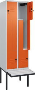 C+P Z-Spind Classic PLUS Sitzbank mit 4 Fächern und Sicherheits-Drehriegel, B/T/H: 212,0 x 60,0 x 81,5 cm - Bild 1