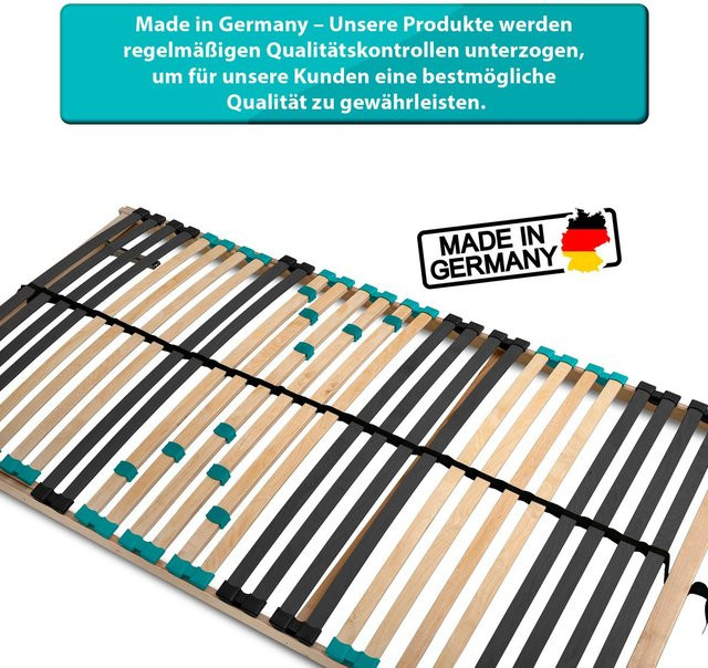 Coemo 7 Zonen Lattenrost DRÖMSON aus Buche und Birke mit verstellbarem Kopfteil, B: 70 cm, L: 200 cm - Bild 1