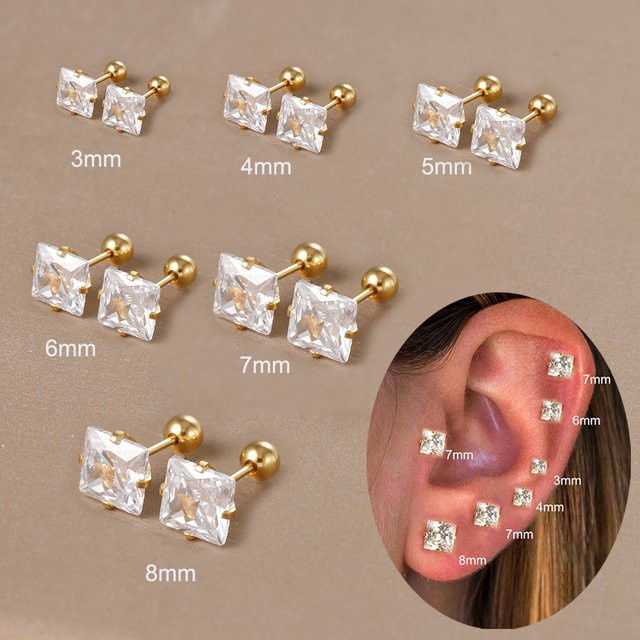 Maodane Ohrringe Edelstahl, Zirkonia, Gold, Damen - Bild 1