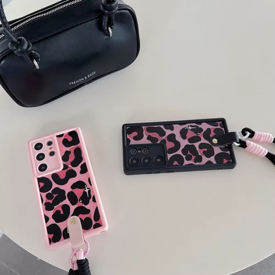 szHAIyu Soft Cover mit Handgelenk-Strap für Samsung Galaxy S25 S24 Ultra S23 S21 FE A56 A55 A54 A53 A36 A35 A34 A26 A25 A24 A16 A15 in Schwarz oder Pink - Bild 3