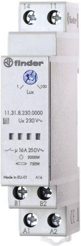 Finder Dämmerungsschalter 11.31.8.230.0000 mit 230V AC Betriebsspannung und einstellbarer Empfindlichkeit von 1-100 Lux - Bild 1