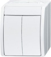 Busch-Jaeger Serienschalter Ocean 2601/5 W-54 Aufputz Weiß IP44 - Bild 1