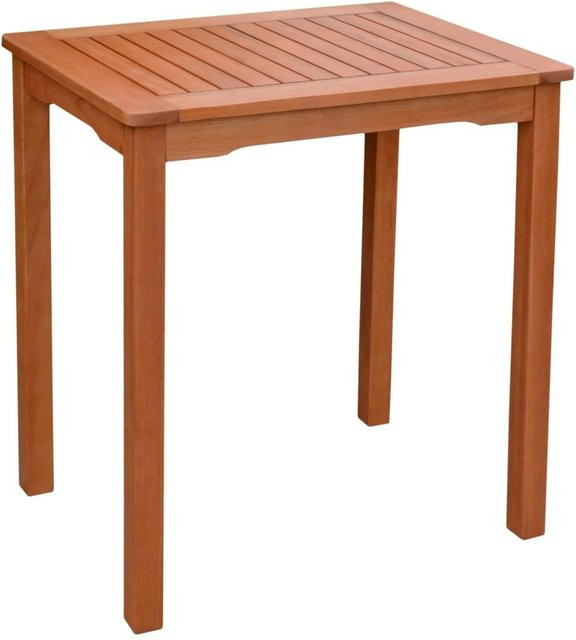 DELUKE Gartentisch COLOGN aus Eukalyptus Natur Braun, wetterfester Terrassentisch für Garten und Balkon, B/T/H: 70 x 50 x 75 cm - Bild 1