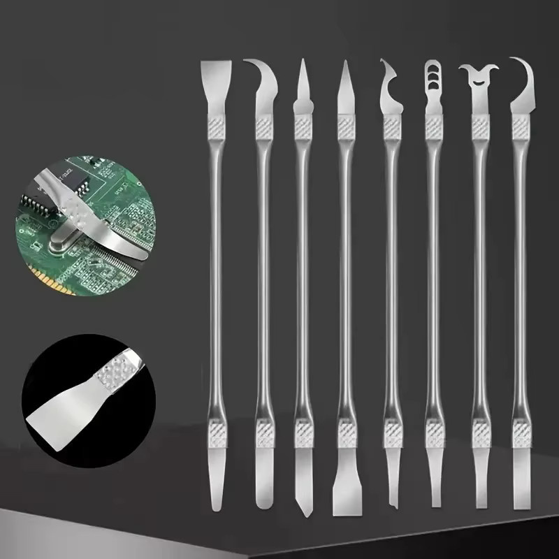 eoopee 8-teiliges Multifunktions-Set CPU Hebelmesser und Elektronik-Reparaturwerkzeuge für Handy und Computer Chip Demontage in Silber - Bild 4