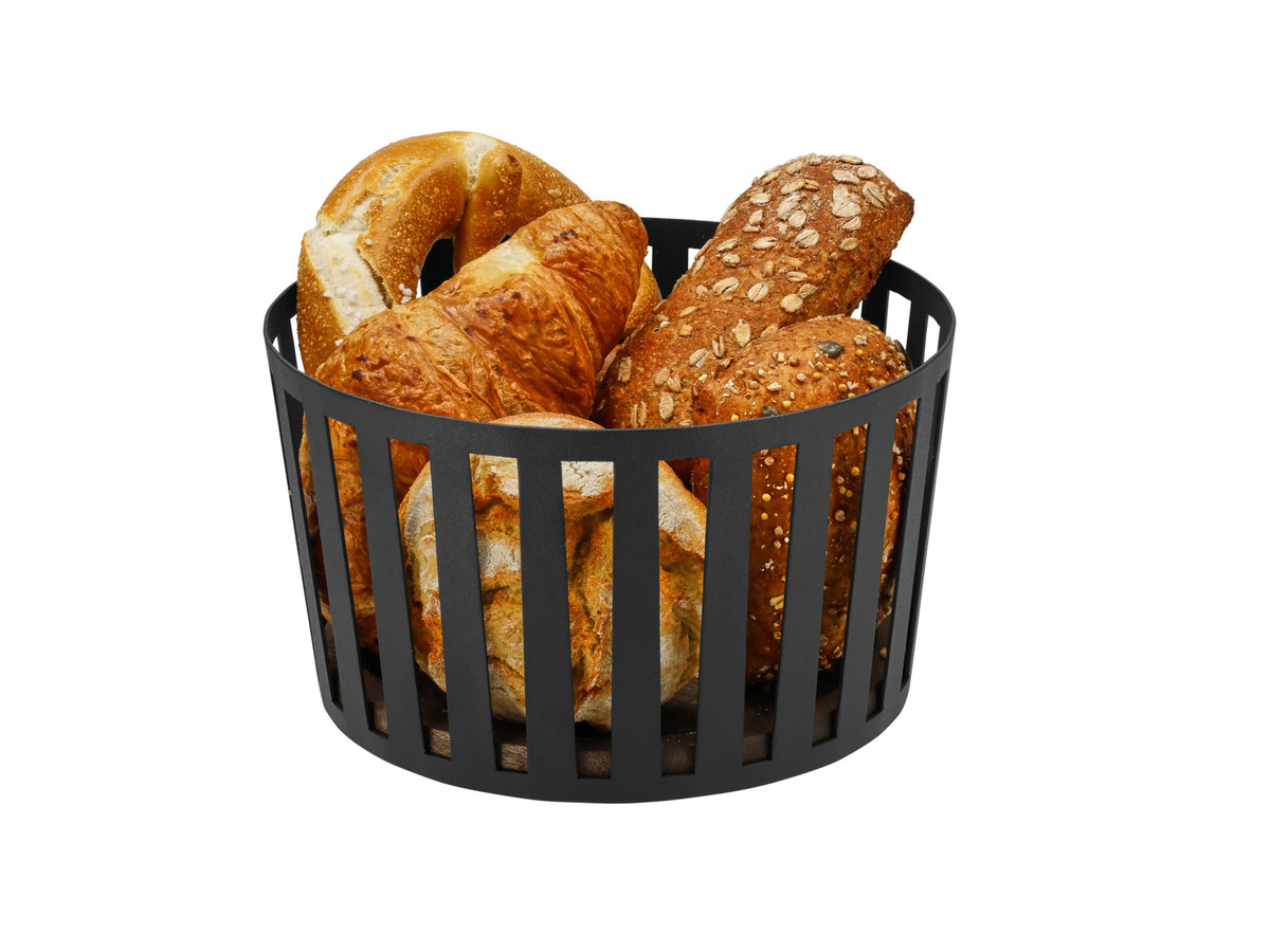 SILVERCREST® Brotkorb aus Holz und Edelstahl in Schwarz - Bild 2