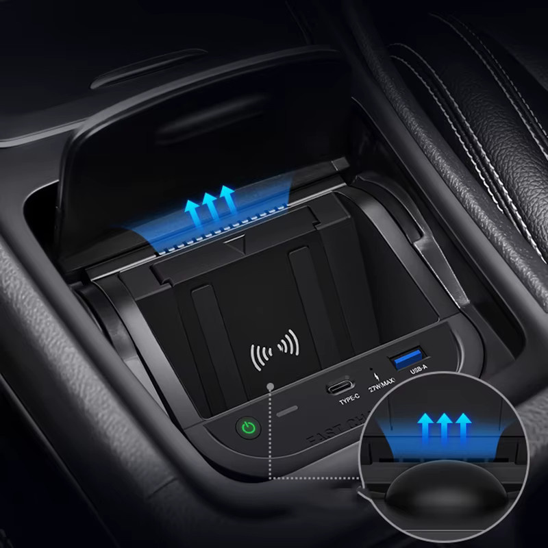 Carinway 15W Wireless Auto-Ladegerät in Schwarz für Mercedes Benz W176 C156 C177 GLA - Bild 1
