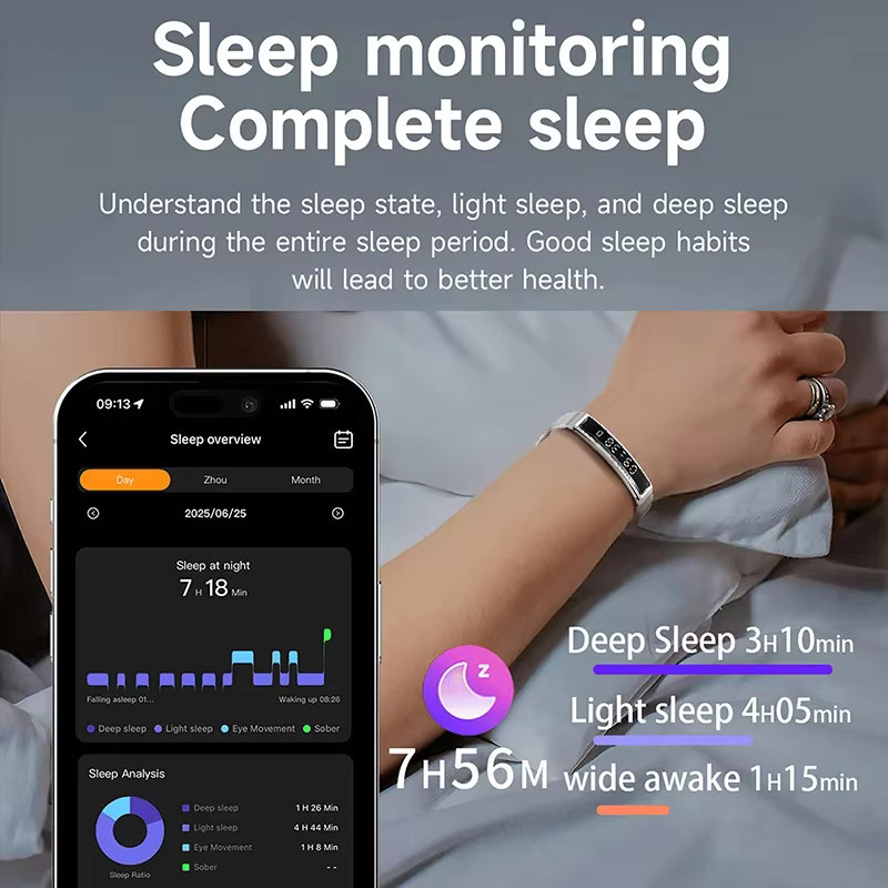 Luxuglow Smart Armband Gold mit Herzfrequenzmonitor und Fitness Tracker für Damen und Herren, wasserdicht - Bild 2