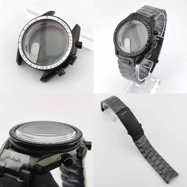 OUMASHI Uhrengehäuse Edelstahl, Schwarz, Herren, 43 mm - Bild 1
