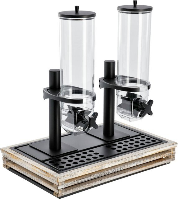 VEGA Müslispender Natchez doppelt GN 1/1, 2x 4l, rechteckig, vintage weiß/transparent/schwarz, L: 57,5 cm, B: 37 cm, H: 65 cm - Bild 1