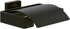 Villeroy & Boch Toilettenpapierhalter Elements mit Deckel, Wandmontage, Schwarz, H x B x T: 11,5 x 13 x 4,5 cm - Bild 1
