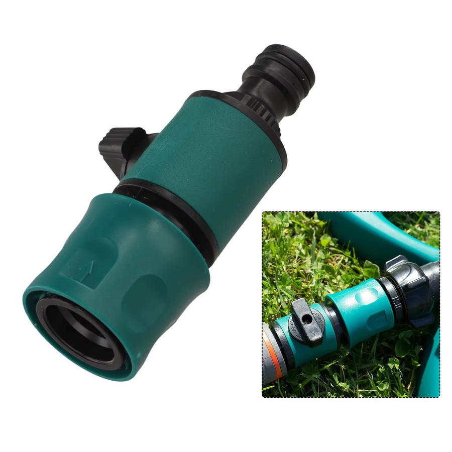 Vibratite Gartenschlauch Schnellkupplung mit Absperrventil und Flow Control aus Kunststoff - Bild 2