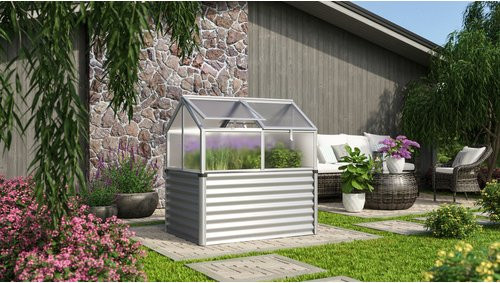 VITAVIA Hochbeet Zola aus Zincalume in Silber, B/T/H: 89 x 126,7 x 134,5 cm - Bild 1