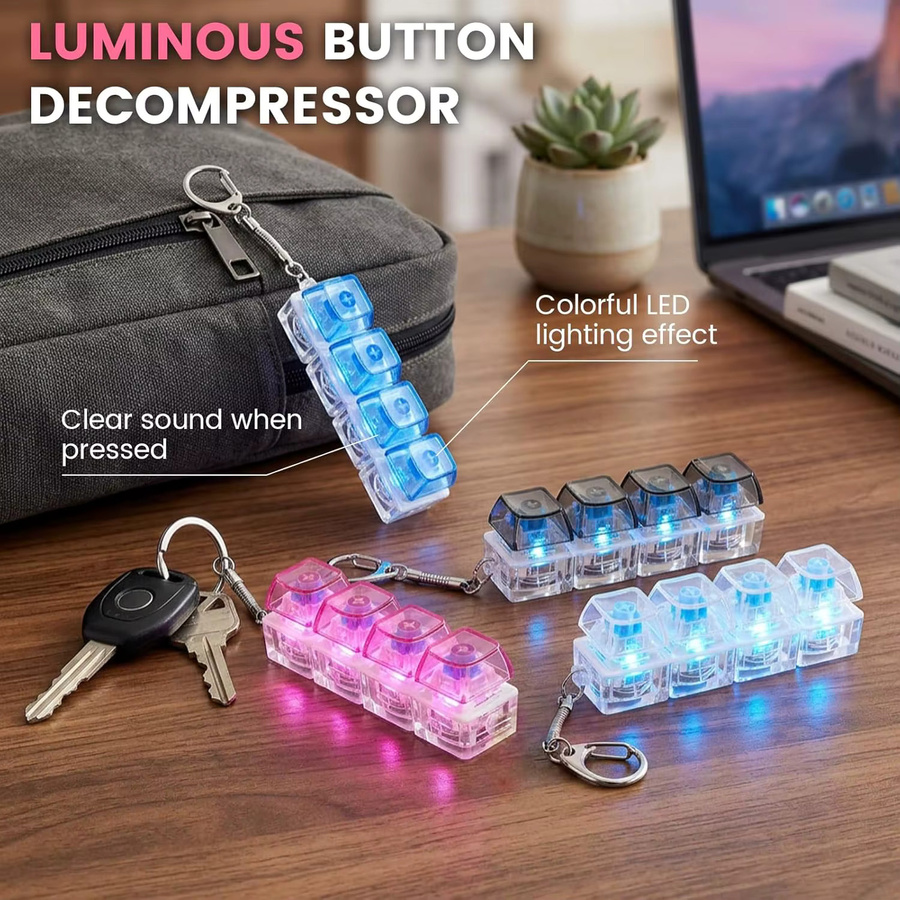 RUIYOROT Tastatur-Fidget-Spielzeug, mit bunten LED-Lichtern, 4-in-1 Stress-Clicker-Spielzeug - Bild 2