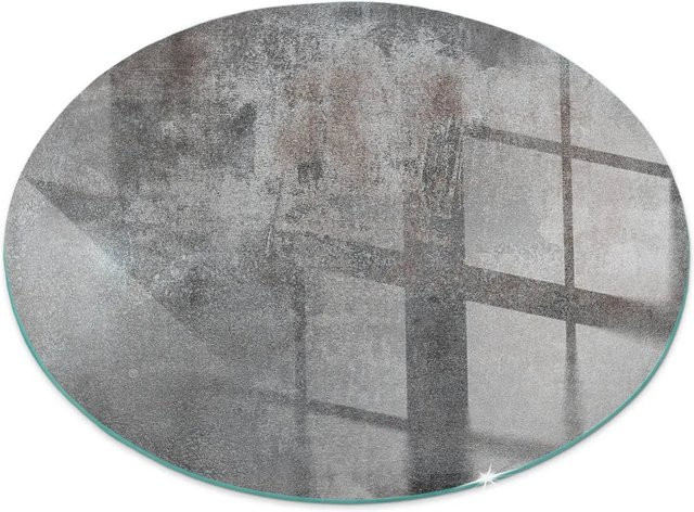Tulup Glasplatte für Kamin als Funkenschutzplatte, rund, Grau, Durchmesser: 70 cm - Bild 1
