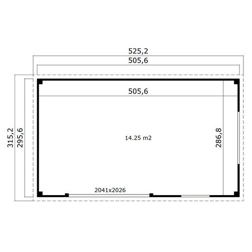 Lasita Blockbohlenhaus Austin Gartenhaus mit Flachdach in Rot, B/H/T: 525,2 x 239,4 x 315,2 cm - Bild 3
