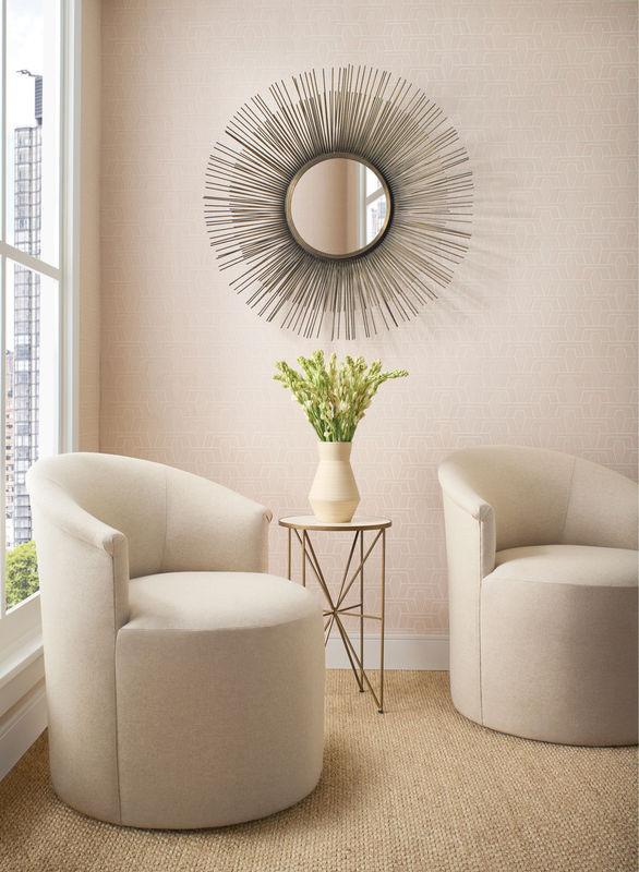 Thibaut Tapete Hinton Tunnel in Blush Pink mit abstraktem geometrischem Retro-Design aus Vlies - Bild 2