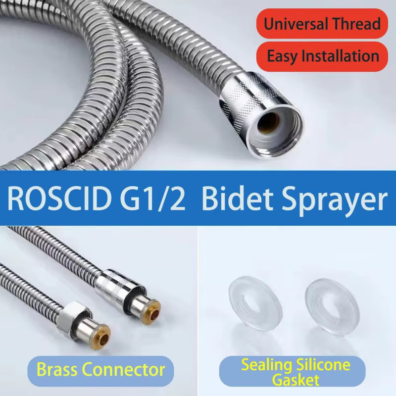 Abay Bidet-Sprühgerät-Set mit 1,5 m Schlauch, Halter und 3-Wege-Wasserhahn-Umsteller G1/2 M22-24 zur Körperhygiene - Bild 4