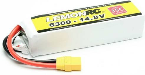 LemonRC LiPo Modellbau-Akkupack 14.8V 6300 mAh 4S 35C Softcase mit XT90 Anschluss in Weiß - Bild 1