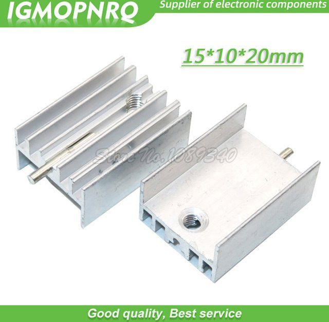 10 Stück Aluminium-Kühlkörper in Weiß für TO-220 Transistoren, H x B x T: 20 x 15 x 10 mm - Bild 1