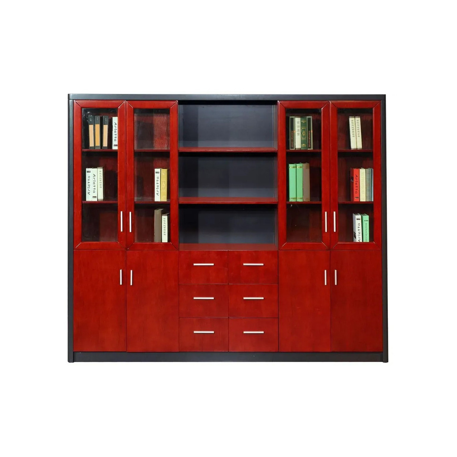 Jet-Line Aktenschrank Bloomfield in Kirsch mit Glastüren, B/T/H: 200 x 40 x 240 cm - Bild 2