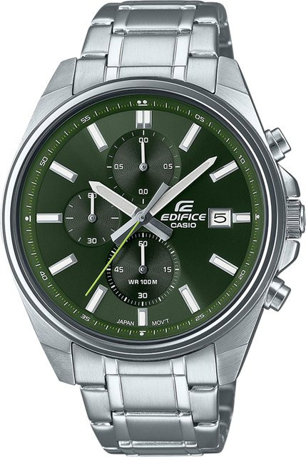 Casio Chronograph, Herrenuhr, Quarz, Edelstahl, 44 mm, 10 ATM - Bild 1