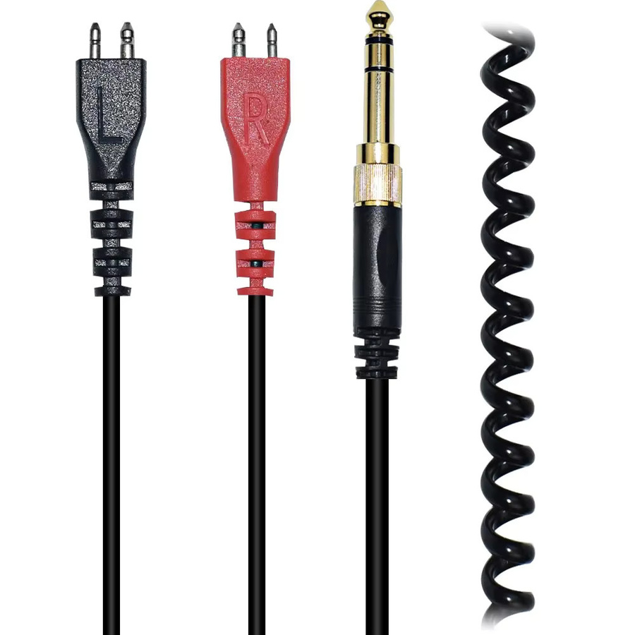 Sennheiser Ersatz-Spiralkabel mit 6,35 mm Stecker in Schwarz für HD25, HD25-1, HD25-II und HD25-C Kopfhörer - Bild 2