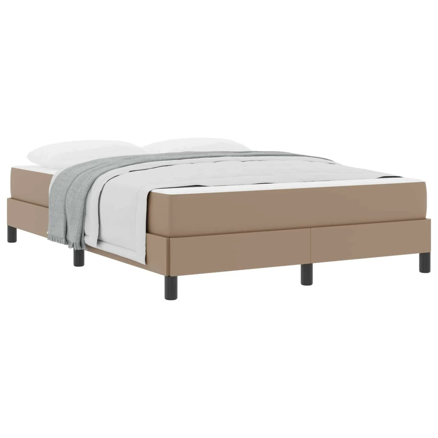 vidaXL Bettrahmen mit Matratze Cappuccino in Braun, Stoff, B/T/H: 140 x 190 x 45 cm - Bild 2