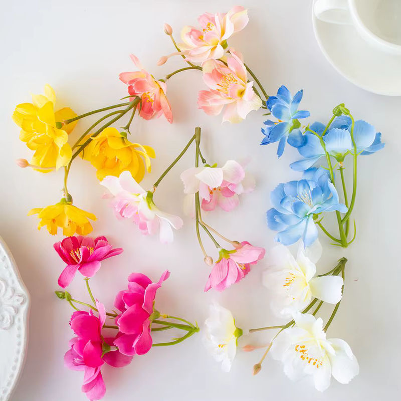 CYJT Künstliche Jasmin Blumen aus Seide, Mehrfarbige Textil-Blumen für Hochzeitsstrauß und Dekoration - Bild 2