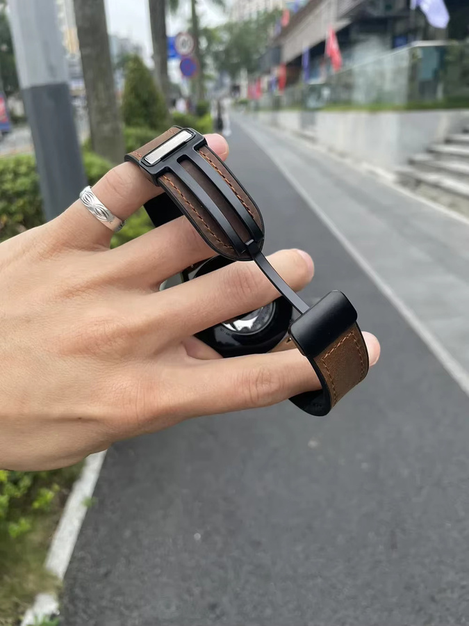 Uhrenarmband Leder, Silikon, Samsung Galaxy Watch 4 5 6 7, Magnetschnalle - Bild 1
